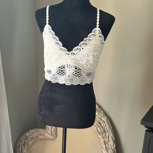 NWOT Ivory Free People Intimately Sunrise to Sunset Bra, Size L